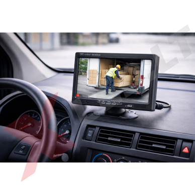 Parkavimo monitorius HD LCD 7.0 colių 2 kanalai RCA 12V-24V 1