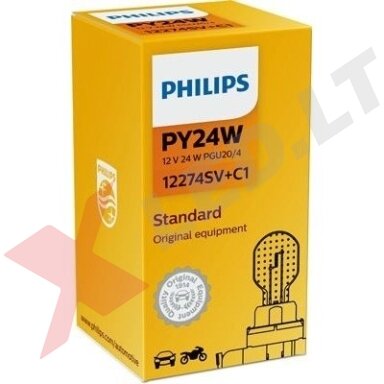 PHILIPS PY24W SilverVision posūkių lemputės 12V 24W 12274SV+C1, PY24W, 69678330 PHILIPS PY24W SilverVision posūkių lemputės 12V 24W 12274SV+C1, PY24W, 69678330