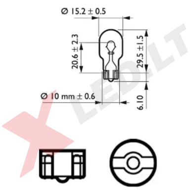 PHILIPS W16W halogeninė lemputės 12V 16W 12067CP PHILIPS W16W halogeninė lemputės 12V 16W 12067CP