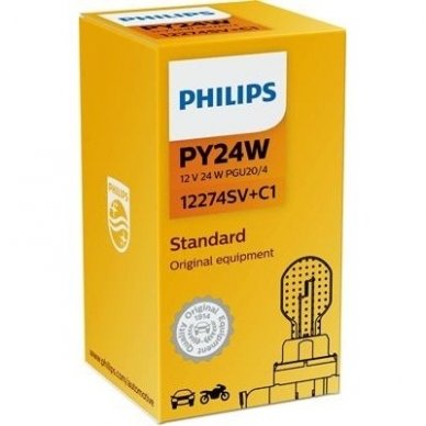 PHILIPS PY24W SilverVision posūkių lemputės 12V 24W 12274SV+C1, PY24W, 69678330 1