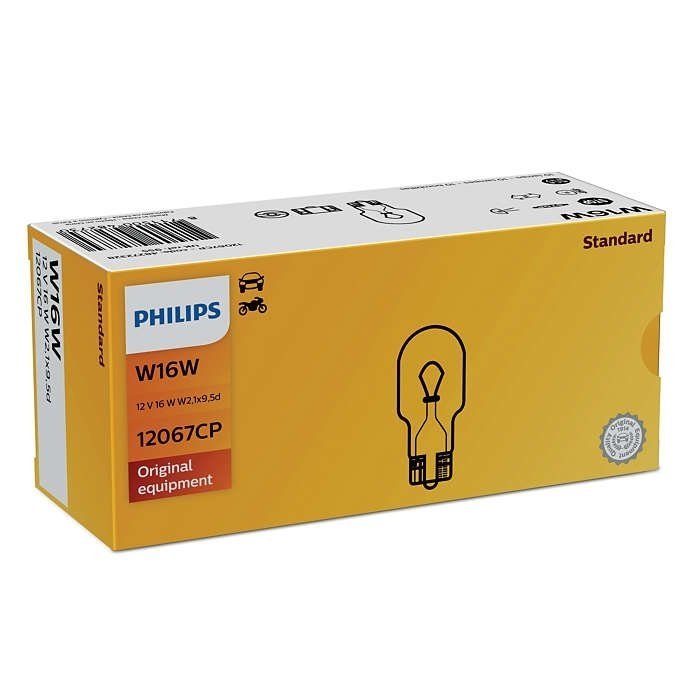 PHILIPS W16W halogeninė lemputės 12V 16W 12067CP 2 PHILIPS W16W halogeninė lemputės 12V 16W 12067CP 2