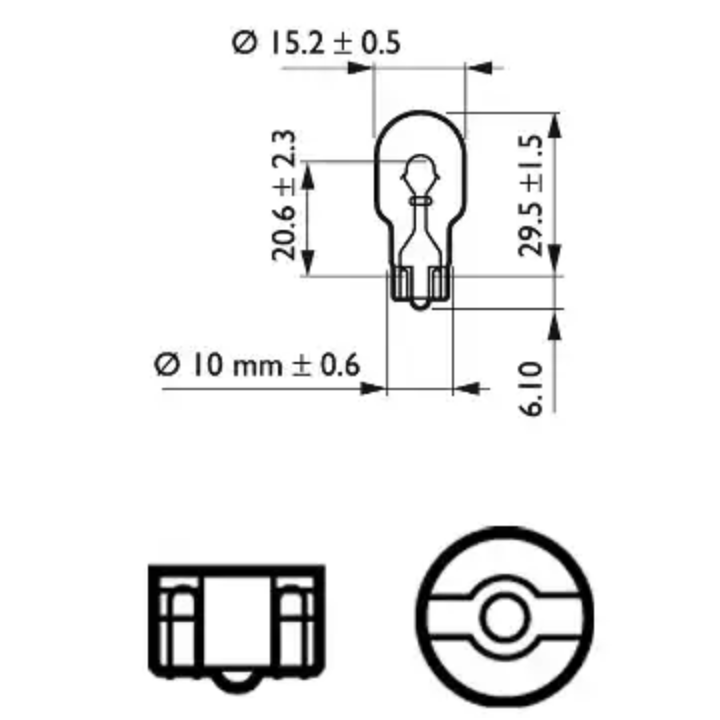 PHILIPS W16W  halogeninė lemputės 12V 16W 12067CP 1