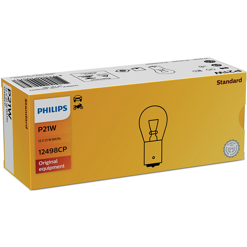 PHILIPS P21W BA15S halogeninė lemputė 12V 21W 12498CP PHILIPS P21W BA15S halogeninė lemputė 12V 21W 12498CP