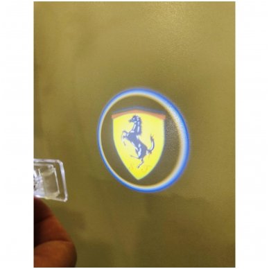 PORSCHE LED 3D originalus logotipas šešėlis į duris 2