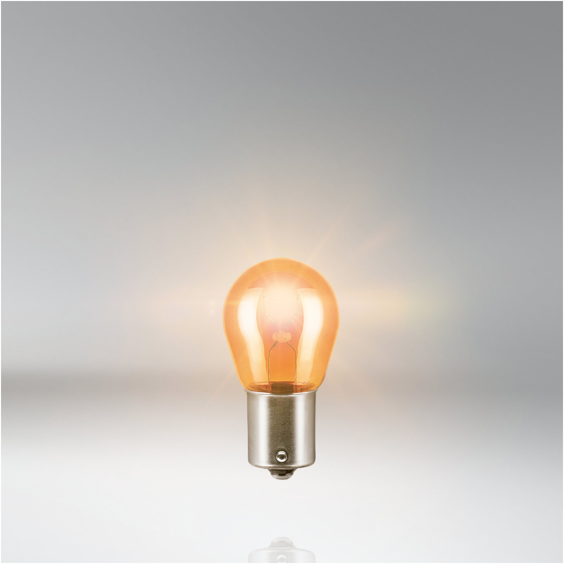 PY21W OSRAM 7507 12V 21W geltona halogeninė lemputės 1