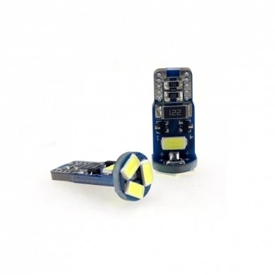 Raudona LED CAN BUS lemputė T10 / W5W - 5 LED 3 Raudona LED CAN BUS lemputė T10 / W5W - 5 LED 3