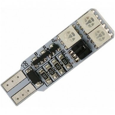 RGB T10 W5W 6 SMD - 12v led lempučių komplektas 2