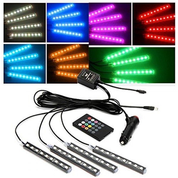 RGB šviestuvai 9 LED SMD x4 - 12v led šviestuvų komplektas 2