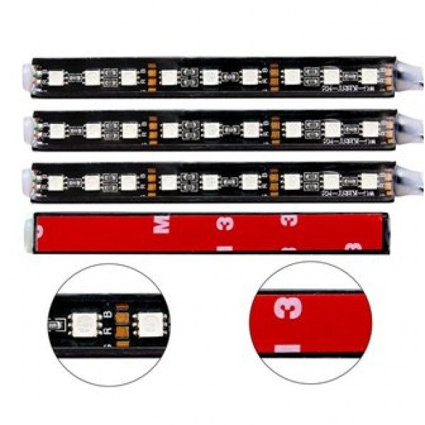 RGB šviestuvai 9 LED SMD x4 - 12v led šviestuvų komplektas 3 RGB šviestuvai 9 LED SMD x4 - 12v led šviestuvų komplektas 3