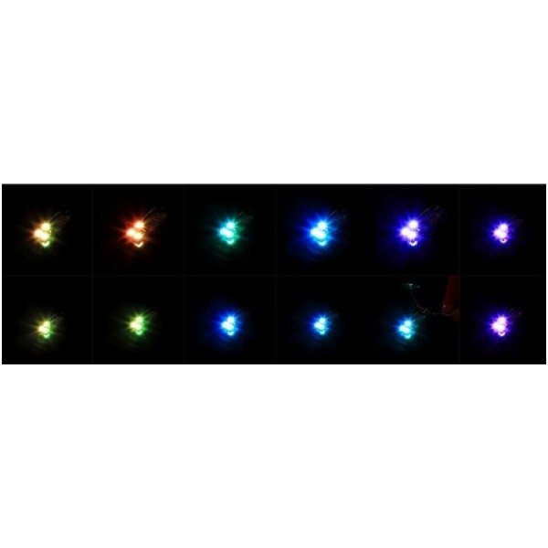 RGB T10 W5W 6 SMD - 12v led lempučių komplektas 5 RGB T10 W5W 6 SMD - 12v led lempučių komplektas 5