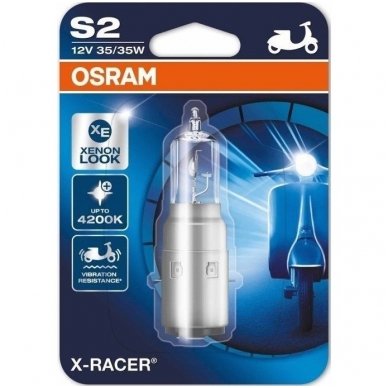 S2 OSRAM X- RACER 4200K +20% šviesos MOTO lemputė 64327XR-01B 4052899936607