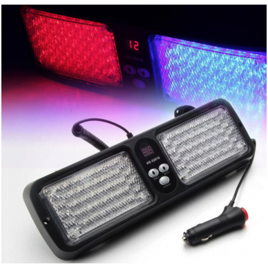Saulės skydelio įspėjamasis LED švyturėlis raudonas mėlynas