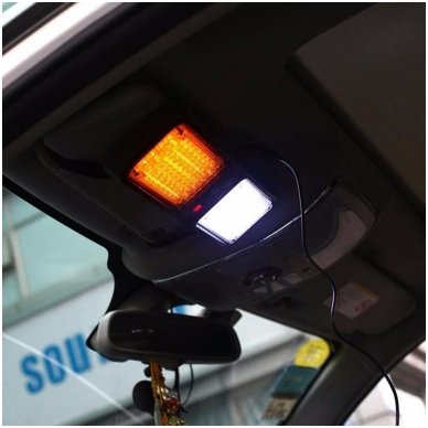 Saulės skydelio įspėjamasis LED švyturėlis raudonas mėlynas 12