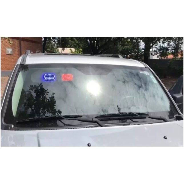 Saulės skydelio įspėjamasis LED švyturėlis raudonas mėlynas 10
