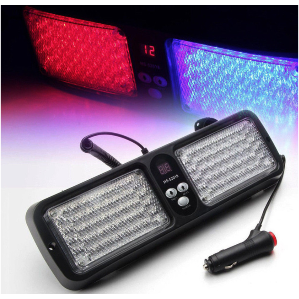 Saulės skydelio įspėjamasis LED švyturėlis raudonas mėlynas
