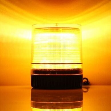 Įspėjamasis LED SMD oranžinis švyturėlis su magnetiniu padu 12V 6