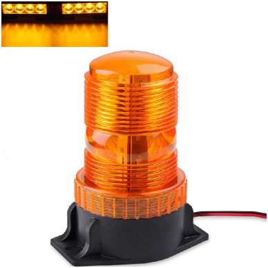 Sertifikuotas įspėjamasis LED 30SMD oranžinis švyturėlis prisukamas