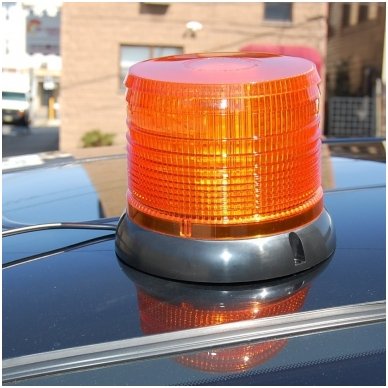 Sertifikuotas įspėjamasis LED 60SMD oranžinis švyturėlis su magnetiniu padu 3