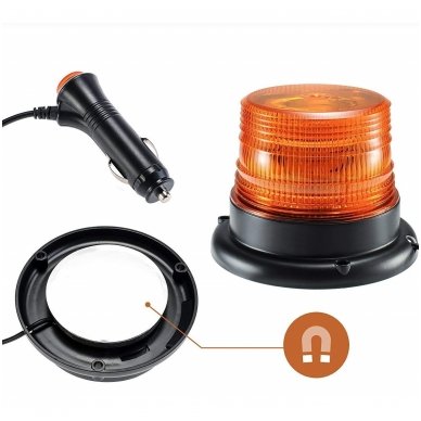 Sertifikuotas įspėjamasis 32 LED SMD oranžinis švyturėlis su magnetiniu padu 2
