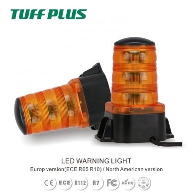 Sertifikuotas įspėjamasis "Osram LED" 24 SMD ECE E9 R65 R10 oranžinis švyturėlis prisukamas 12