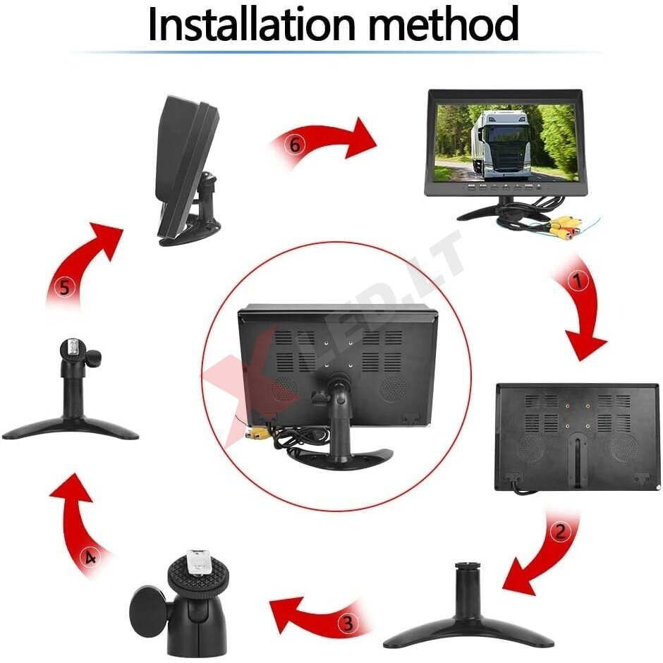 Spec. technikos HD LCD 10.0 colių monitorius vienai / keturioms ...