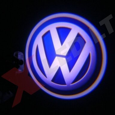 VOLKSWAGEN VW automobilio LED 3D logotipas šešėlis į duris šviečiantis ant žemės- įgręžiamas