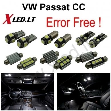 Volkswagen Passat CC LED salono apšvietimo lempučių komplektas Volkswagen Passat CC LED salono apšvietimo lempučių komplektas