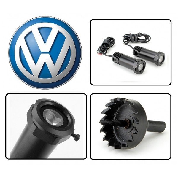VOLKSWAGEN VW automobilio LED 3D logotipas šešėlis į duris šviečiantis ant žemės- įgręžiamas VOLKSWAGEN VW automobilio LED 3D logotipas šešėlis į duris šviečiantis ant žemės- įgręžiamas