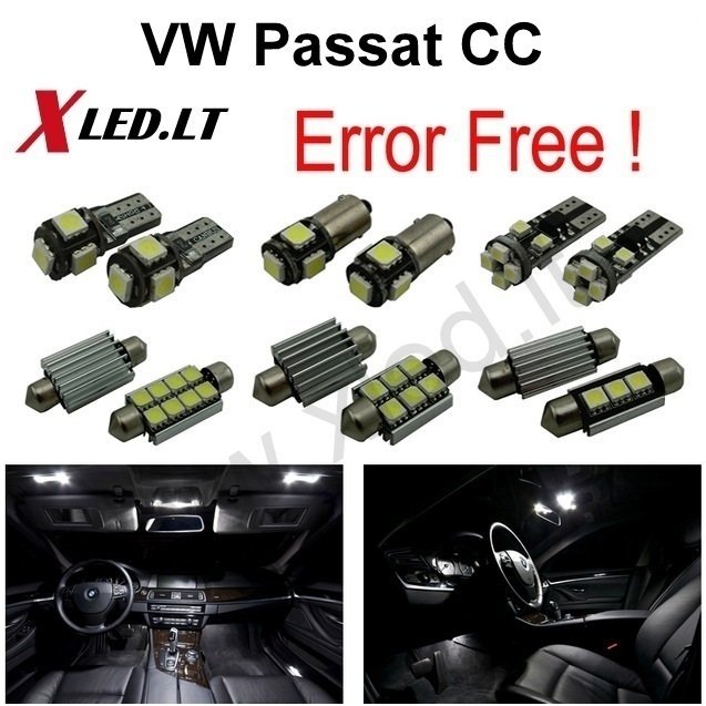 Volkswagen Passat CC LED salono apšvietimo lempučių komplektas Volkswagen Passat CC LED salono apšvietimo lempučių komplektas