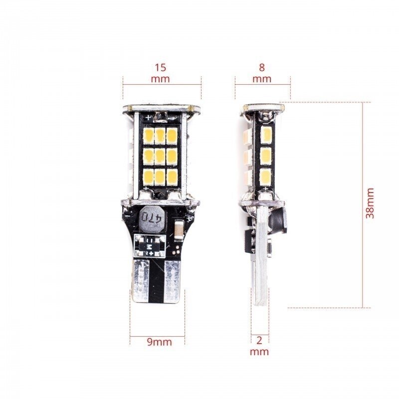 W16W - T15 30 SMD LED lemputė balta į atbulinį 3 W16W - T15 30 SMD LED lemputė balta į atbulinį 3