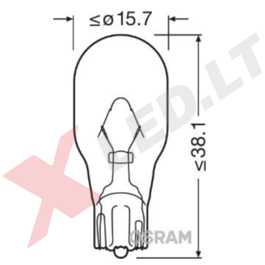 WY16W Osram ORIGINAL LINE, 16W geltona halogeninė lemputė WY16W Osram ORIGINAL LINE, 16W geltona halogeninė lemputė