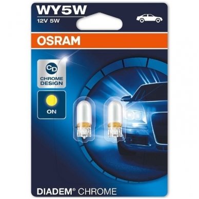 WY5W 2 vnt. OSRAMS DIADEM & CHROME 12V 5W geltonos veidrodinės lemputės 2827DC-02B, 4008321972750