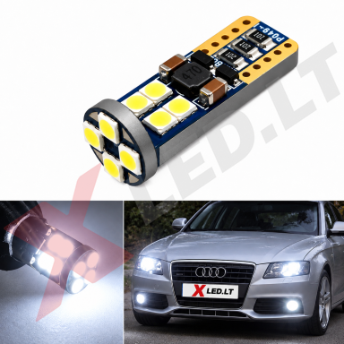 XLED LED CAN BUS lemputė T10 / W5W - 12 LED balta