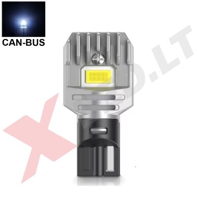 XLED +800% 1600LM CAN-BUS W16W 921 - T15 ZES 12 SMD LED 6000k balta lemputė į atbulinį žibintą