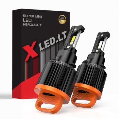 XLED H15 MINI CAN-BUS ZES +300% LED lemputės 12V-24V 6000LM 2