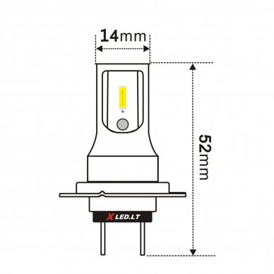 XLED H7 LED FOG ZES lemputė rūko ir DRL žibintams 5