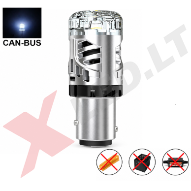 XLED P21/5W - BAY15D SUPER LASER +800% X-TREME CAN-BUS LED lemputė į dienos DRL žibintą balta 6000K XLED P21/5W - BAY15D SUPER LASER +800% X-TREME CAN-BUS LED lemputė į dienos DRL žibintą balta 6000K