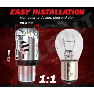 XLED P21/5W - BAY15D SUPER LASER +800% X-TREME CAN-BUS LED lemputė į dienos DRL žibintą balta 6000K 3 XLED P21/5W - BAY15D SUPER LASER +800% X-TREME CAN-BUS LED lemputė į dienos DRL žibintą balta 6000K 3