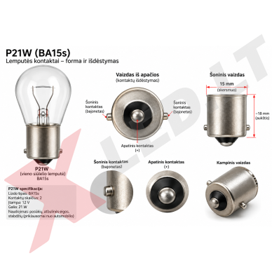 XLED P21W - BA15S SUPER LASER +800% X-TREME CAN-BUS LED lemputė į atbulinį ir DRL žibintą balta 6000K 17