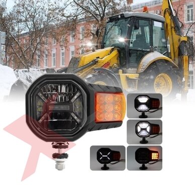 XLED priekinis sertifikuotas žibintas LED x 4 funkcijų 9-32V - kairė