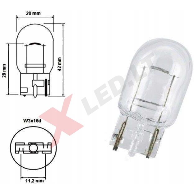 XLED W21W - 7440 SUPER LASER +800% X-TREME CAN-BUS LED lemputė į atbulinį ir DRL žibintą balta 6000K 16