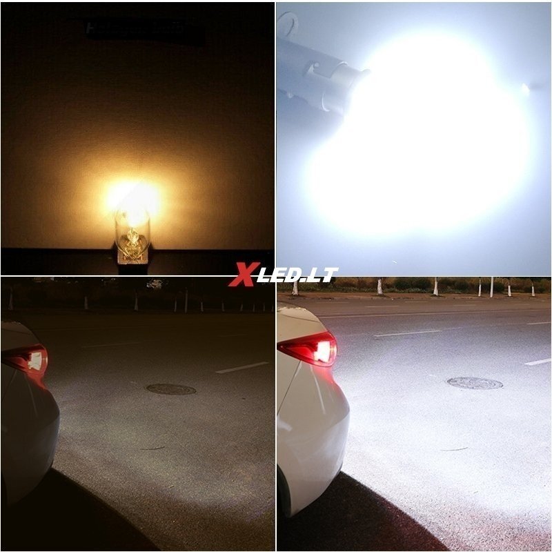 XLED P21/5W - BAY15D SUPER LASER +800% X-TREME CAN-BUS LED lemputė į dienos DRL žibintą balta 6000K 17