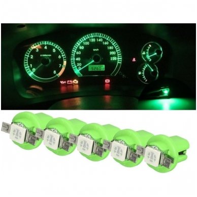 Žalia led B8.5D 1led smd spidometro, prietaisų skydelio lemputė 1